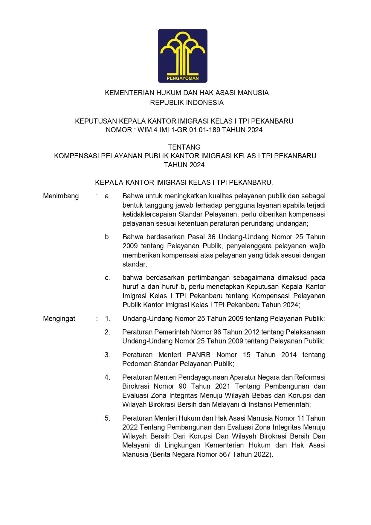 SK Standar Operasional Pelayanan Publik Tahun 2024 Resmi Ditetapkan