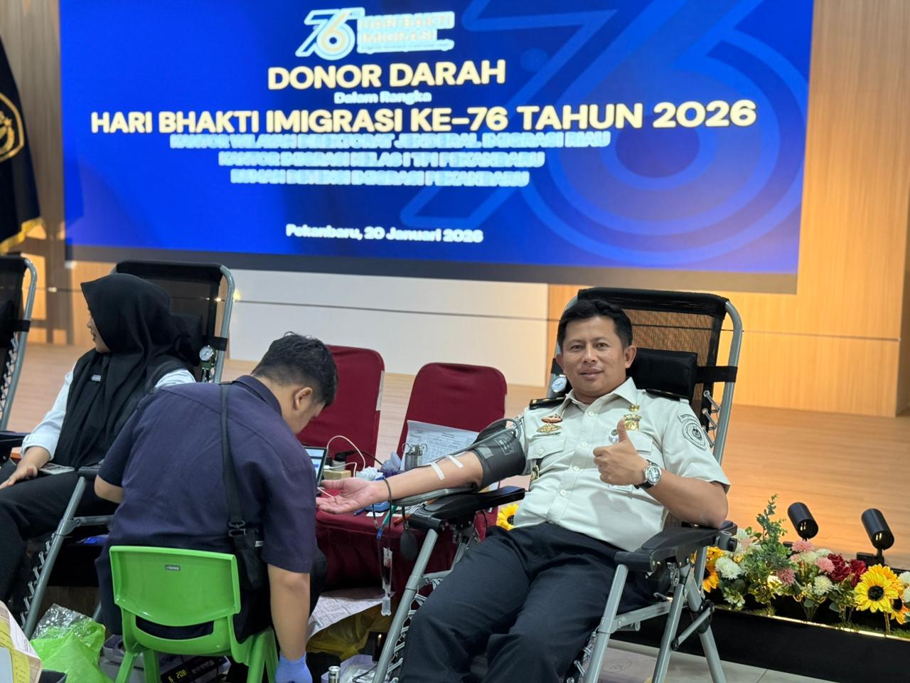 Semarak Hari Bakti Imigrasi ke-76, Imigrasi Pekanbaru Gelar Donor Darah
